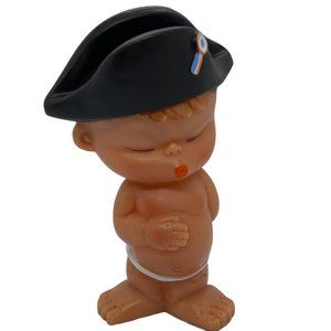 Laflex France Squeak Squeaker Vintage Toy Little Boy w/ Black Hat